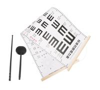 CONGARTENO per Esame Della con Tabella Appesa in PVC Doppia Faccia Occlusore Manuale e Puntatore in Legno Strumento Portatile e Resistente per Optometristi e Test Visivi