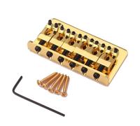 CONGARTENO Ponte in Metallo per Chitarra e Ukulele Corde Piastra Deformazione e Sella Preforata per Strumenti Musicali Sostituzione Facile e Veloce Finitura Dorata Vintage