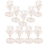 CONGARTENO Porta Segnaposto da Tavolo in Metallo Rosa Set 10 Pezzi Portafoto per Matrimoni e Decorazioni per Centrotavola Supporto Stabile per Carte e Memo per Feste e Eventi