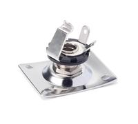 CONGARTENO Presa Jack per Chitarra Elettrica e Basso in Rame con Piastra Quadrata Cromata e Viti Ricambio Output Jack per Pickup Installazione Facile e Resistente