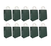 CONGARTENO Sacchetti da Asporto in Carta Kraft 10 Pezzi Sacchetti per Alimenti Resistenti All’Olio 21X27X11 CM Buste per Panetteria e Caffetteria in Carta Spessa Verde Scuro per