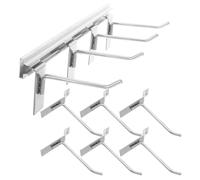 CONGARTENO Set 10 Ganci per Pannello in Acciaio Inox 6Mm 10Cm Pannello 30Cm Alluminio Argento Organizer Salvaspazio per Garage Cucina e Esposizione al Dettaglio Supporto Parete Resistente