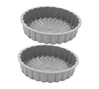 CONGARTENO Set 2 Pezzi Stampo in Silicone per Dolci di Forma Rotonda Design a Petali, Resistente al Calore, per Cottura Uniforme e Preparazione di Torte e Crostate
