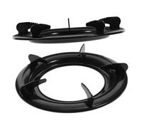CONGARTENO Set 2 Pezzi Supporti per Bruciatore Gas Tondo in Componente Resistente Nero, Supporto Fornello Pratico Superficie Antiscivolo per Cucina e Stufa a Gas