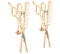 CONGARTENO Spilla da Balia a Pettine e Forbici per Parrucchiere, Accessorio Decorativo in Lega di Zinco, Set da 2 Pezzi per Abiti e Maglioni, per Feste e Regali a Professionisti del Settore