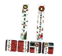 CONGARTENO Striscione Natalizio per Porte 1 Paio Cartello Natalizio Veranda Distico di Natale Luminoso Decorazioni Natalizie per Ingresso Festa e Foto Famiglia Facile da Appendere e