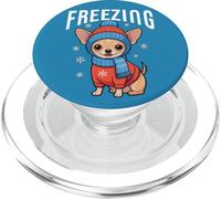 Congelamento della nevicata invernale del Chihuahua PopSockets PopGrip per MagSafe