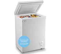 Congelatore orizzontale da 99 litri (3,5 piedi cubi) piccolo congelatore profondo con porta superiore, con cestello rimovibile, basso rumore, 7 temperature regolabili e risparmio energetico, per la