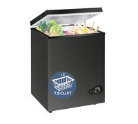 Congelatore per petto da 5,0 piedi cubi - Mini congelatore a porta aperta a risparmio energetico, regolabile con 6 termostati, piccolo congelatore profondo compatto con cestello estraibile e scarico