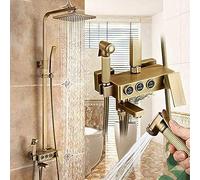 Congiunto De Duche Bagno Retrò System Doccia Doccia Mixer Spazzolato Bagno Tocco Parete Piovosità Termostatica Piovosità Set Rubinetto