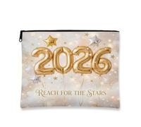 Congrats Grad - Borsa per trucchi con palloncini, per cerimonia di laurea, borsa da viaggio per donne, piccola borsa portatile in tela con cerniera, borsa da toilette classe 2026, 17,8 x 22,9 cm