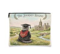 Congrats Grad British Shorthair Cats Trousse da viaggio per donne e ragazze, piccola borsa portatile in tela con cerniera, borsa da toeletta per laurea, 17,8 x 22,9 cm