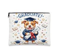 Congrats Grad Pitbull, graziosa borsa da viaggio per diploma, per donne e ragazze, piccola borsa portatile in tela con cerniera, 17,8 x 22,9 cm