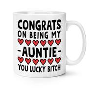 Congratulazioni On Being My Auntie You Portafortuna Cagna 284ml Tazza Mondo Best