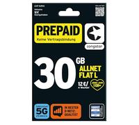 congstar Contratto continuativo mensile Allnet Flat Plus [SIM, Micro-SIM e Nano-SIM] (1 GB di dati flat rate a 21 Mbit/s, Allnet Flat in tutte le reti tedesche)
