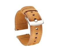 CongYi 20 22mm Cinturino for Orologio in Pelle Opaca Crazy Horse A Sgancio Rapido Morbido Impermeabile Nero Argento Fibbia Cintura Accessori for Orologi con Strumento(Light Brown Silver_22mm)