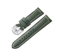 CongYi Cinturini for Orologi in Pelle Crazy Horse Cinturini for Orologi in Pelle 20mm 22mm 24mm Bracciale for Orologi da Uomo Cintura in Pelle di Mucca(Green-Silver Buckle_20mm)
