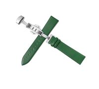CongYi Cinturino For Orologio Con Motivo Ad Ago Ultra Sottile, Cinturino In Morbida Pelle Di Mucca Da Uomo E Da Donna, Cinturino Con Fibbia A Farfalla(Green,Width 16mm)