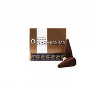 Coni di incenso naturali Golden Nag Chandan (Sandalo) - 10 Coni di incenso con supporto in ceramica incluso - Fragranze Pure per Yoga, Meditazione ed Aromaterapia