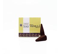 Coni di incenso naturali Golden Nag Vaniglia - 10 Coni di incenso con supporto in ceramica incluso - Fragranze Pure per Yoga, Meditazione ed Aromaterapia