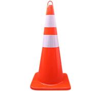 Coni di segnalazione in PVC ad alta resistenza con strisce riflettenti da 72 cm - Coni di sicurezza stradale con maniglie - Coni stradali impilabili per parcheggi o esercitazioni di guida (2 pez