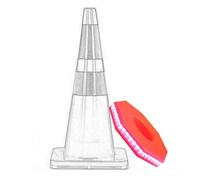 Coni di sicurezza stradale ad anello con funzione lampeggiante, cono stradale luminoso ad anello per il controllo del traffico, parcheggio su strada, design ricaricabile(A,27cm/10.6in)