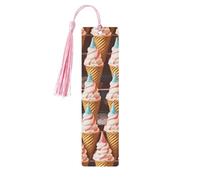 Coni gelato anni Cinquanta tempo Segnalibro in legno per uomini donne insegnanti regalo vintage fatto a mano segni di libri per leggere pagine marcatori da appendere etichette regalo ornamenti