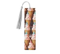 Coni gelato anni Cinquanta tempo Segnalibro in legno per uomini donne insegnanti regalo vintage fatto a mano segni di libri per leggere pagine marcatori da appendere etichette regalo ornamenti