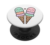 Coni gelato, simpatici volti in stile kawaii PopSockets PopGrip Adesivo