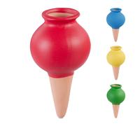 Relaxdays Sfere da Irrigazione a Goccia, Set da 4, 80 ml ciascuna, Coni Annaffiatura Automatica per Piante, Multicolore, Ceramica
