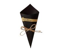 Coni Riso Matrimonio 50pcs Wedding Kraft Paper Cones Confetti Dried Flowers Tray Cone Holder For Wedding Shower Party Confetti Personalized Decor(Black)