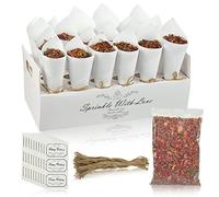 Coni Riso Matrimonio Bianco Coni Portariso Portaconfetti Scatoline Bomboniere con Coriandoli Naturali Rose per Matrimonio Nozze Comunione Battesimo Compleanno