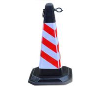 Coni Stradali ad Alta Visibilità, Coni di Sicurezza Portatili in PVC | Base Stabile e Resistente Alle Intemperie, Ideale per il Controllo Della Folla Nei Parcheggi dei Cantieri Edili(Red)