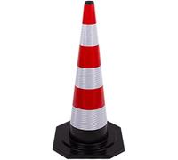 Coni stradali antivento e antiurto, Coni stradali in gomma con collare riflettente for parcheggio, guida, costruzione di strade, 70-90 cm(4pack H90cm)