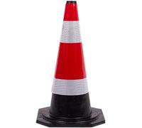 Coni stradali antivento e antiurto, Coni stradali in gomma con collare riflettente for parcheggio, guida, costruzione di strade, 70-90 cm(4pack H70cm)