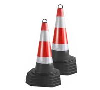 Coni Stradali con Strisce Riflettenti, Set da 10, Birilli Stradali in Gomma Resistenti per Segnaletica Stradale, Cantieri, Scuole ed Eventi(70cm/28in)