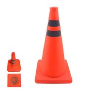 Coni Stradali Pieghevole da 70 Cm con Strisce Riflettenti, Birilli Stradali Pieghevoli per Parcheggi, Sicurezza Stradale, Cantieri Edili