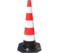 Coni stradali portatili antivento e antiurto, Coni stradali in gomma rossa da 35 pollici con collare riflettente for la formazione alla guida e la costruzione(4pack a)