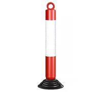 Coni stradali riflettenti da 80 cm, dissuasore flessibile in plastica PU for il controllo della folla e dei pericoli del parcheggio(White+red,I pack)