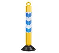 Coni stradali riflettenti da 80 cm, dissuasore flessibile in plastica PU for il controllo della folla e dei pericoli del parcheggio(Yellow+blue,I pack)