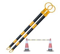 Coni stradali Riflettenti Regolabili - Barriere di Sicurezza espandibili da 1,2 a 2 Metri, Confezione da 2, Giallo e Nero, per la Sicurezza Stradale, Il Controllo della Folla e la Gestione d