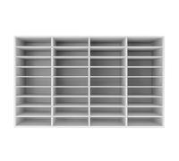 Coniaio Organizer per letteratura a 36 scomparti, 100 x 30 x 61 cm, bianco (bianco)