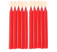 coniche senza profumo - naturale, confezione da 10, 1,2x16 cm, rosse/bianche, candle per la casa | a combustione breve per emergenze, interruzioni di corrente, matrimoni, benediz
