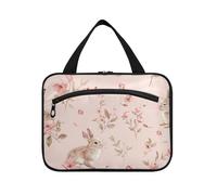 Conigli e fiori borse da appendere per donne in viaggio con gancio, borsa da toilette compatta di design per il viaggio must bagno estuche de maquillaje para Mujer L