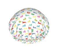 Conigli in diverse pose che saltano correndo stampa fascia elastica cappello da a per hotel accessori essenziali per il viaggio prodotti per la pulizia