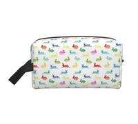 Conigli in diverse pose che saltano corrono borsa con cerniera, accessori da viaggio, borsa per articoli da toeletta, borsa portatile per articoli da toeletta