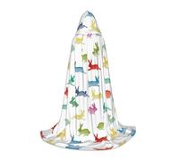 Conigli in diverse pose che saltano in esecuzione mantello con cappuccio mantello lungo mantello vampiro strega carnevale Halloween adolescente mago costume bambino