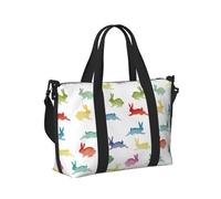 Conigli in diverse pose che saltano la corsa borsa a mano da viaggio leggera pieghevole borsa da trasporto per viaggi di fine settimana vacanze aereo