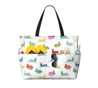 Conigli in diverse pose che saltano la corsa stampa borsa da viaggio da spiaggia borsa intelligente tasca tote vacanze estive escursionismo campeggio attività all'aperto