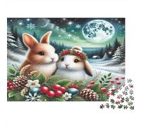 Conigli nella neve Puzzle 1000 Pezzi Carta riciclata per adulti Puzzle per adulti Gioco difficile e stimolante Gioco familiare divertente Ottima idea regalo per il relax 70x50cm/1000pcs